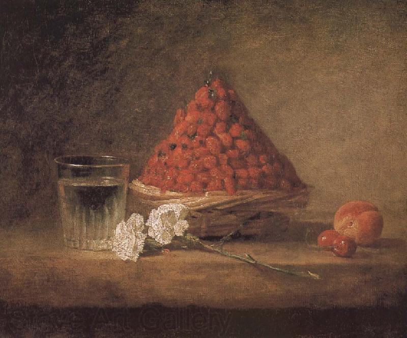 Jean Baptiste Simeon Chardin With wild strawberry basket Norge oil painting art